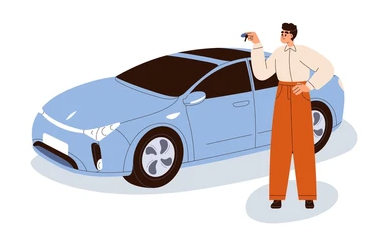 Owner holding car keys next to a vehicle